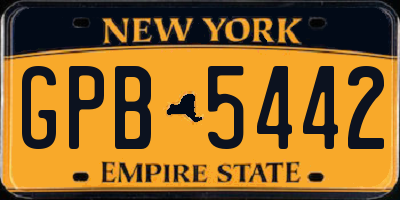 NY license plate GPB5442