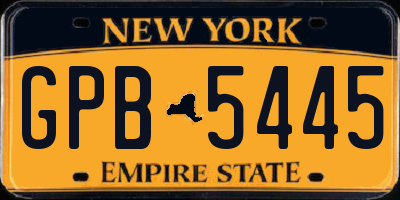 NY license plate GPB5445
