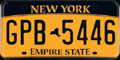 NY license plate GPB5446