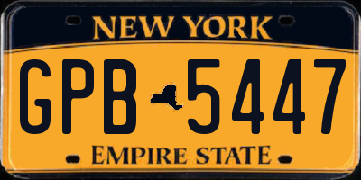 NY license plate GPB5447