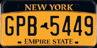 NY license plate GPB5449