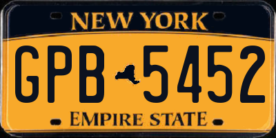 NY license plate GPB5452