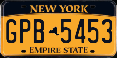 NY license plate GPB5453