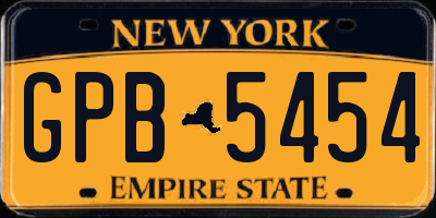 NY license plate GPB5454