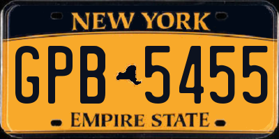 NY license plate GPB5455