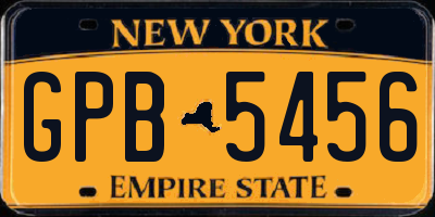 NY license plate GPB5456