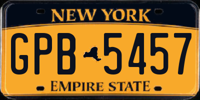 NY license plate GPB5457