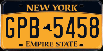 NY license plate GPB5458