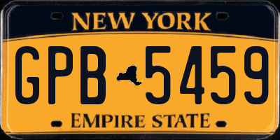NY license plate GPB5459