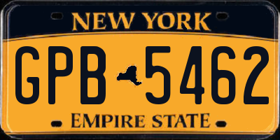 NY license plate GPB5462