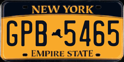 NY license plate GPB5465