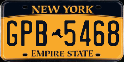 NY license plate GPB5468