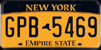 NY license plate GPB5469