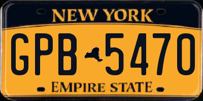 NY license plate GPB5470