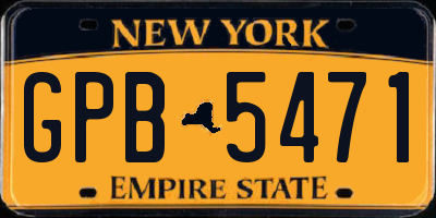NY license plate GPB5471