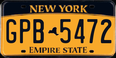 NY license plate GPB5472