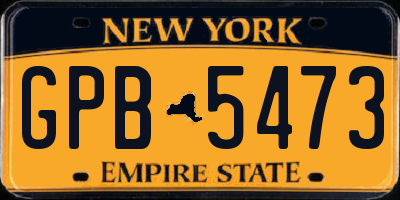 NY license plate GPB5473