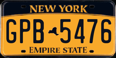 NY license plate GPB5476