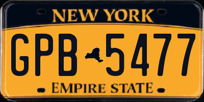 NY license plate GPB5477