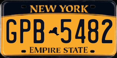 NY license plate GPB5482