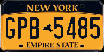 NY license plate GPB5485
