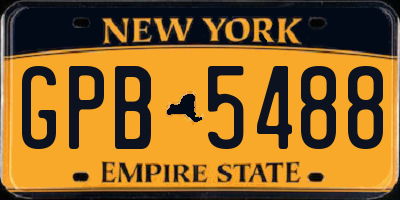 NY license plate GPB5488