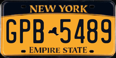 NY license plate GPB5489