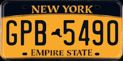 NY license plate GPB5490