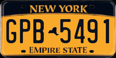 NY license plate GPB5491