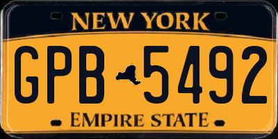 NY license plate GPB5492