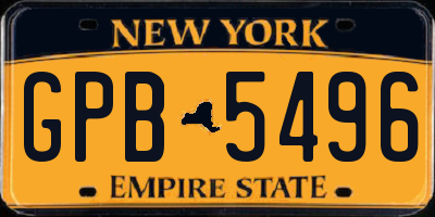 NY license plate GPB5496