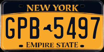 NY license plate GPB5497
