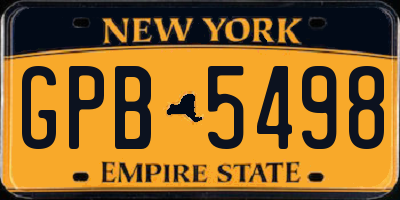 NY license plate GPB5498