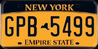 NY license plate GPB5499