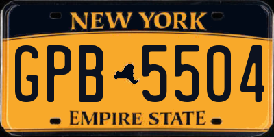 NY license plate GPB5504