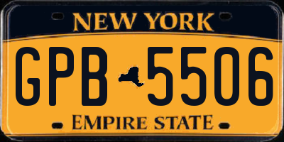 NY license plate GPB5506