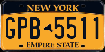 NY license plate GPB5511