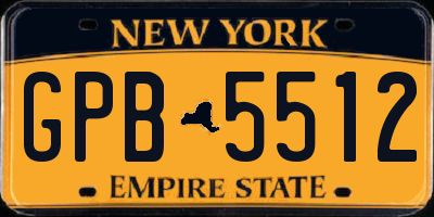 NY license plate GPB5512