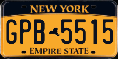 NY license plate GPB5515