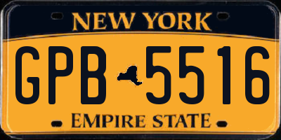 NY license plate GPB5516