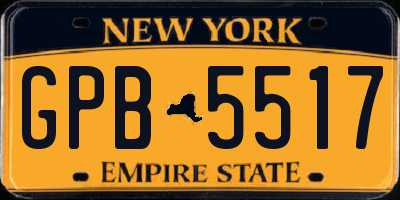 NY license plate GPB5517