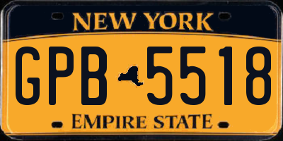 NY license plate GPB5518