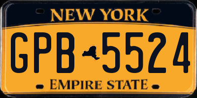 NY license plate GPB5524