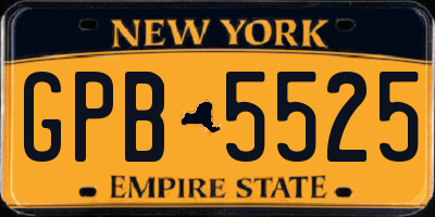 NY license plate GPB5525