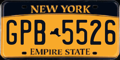 NY license plate GPB5526