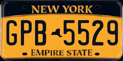 NY license plate GPB5529