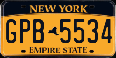 NY license plate GPB5534