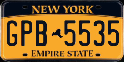 NY license plate GPB5535