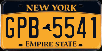 NY license plate GPB5541