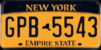 NY license plate GPB5543
